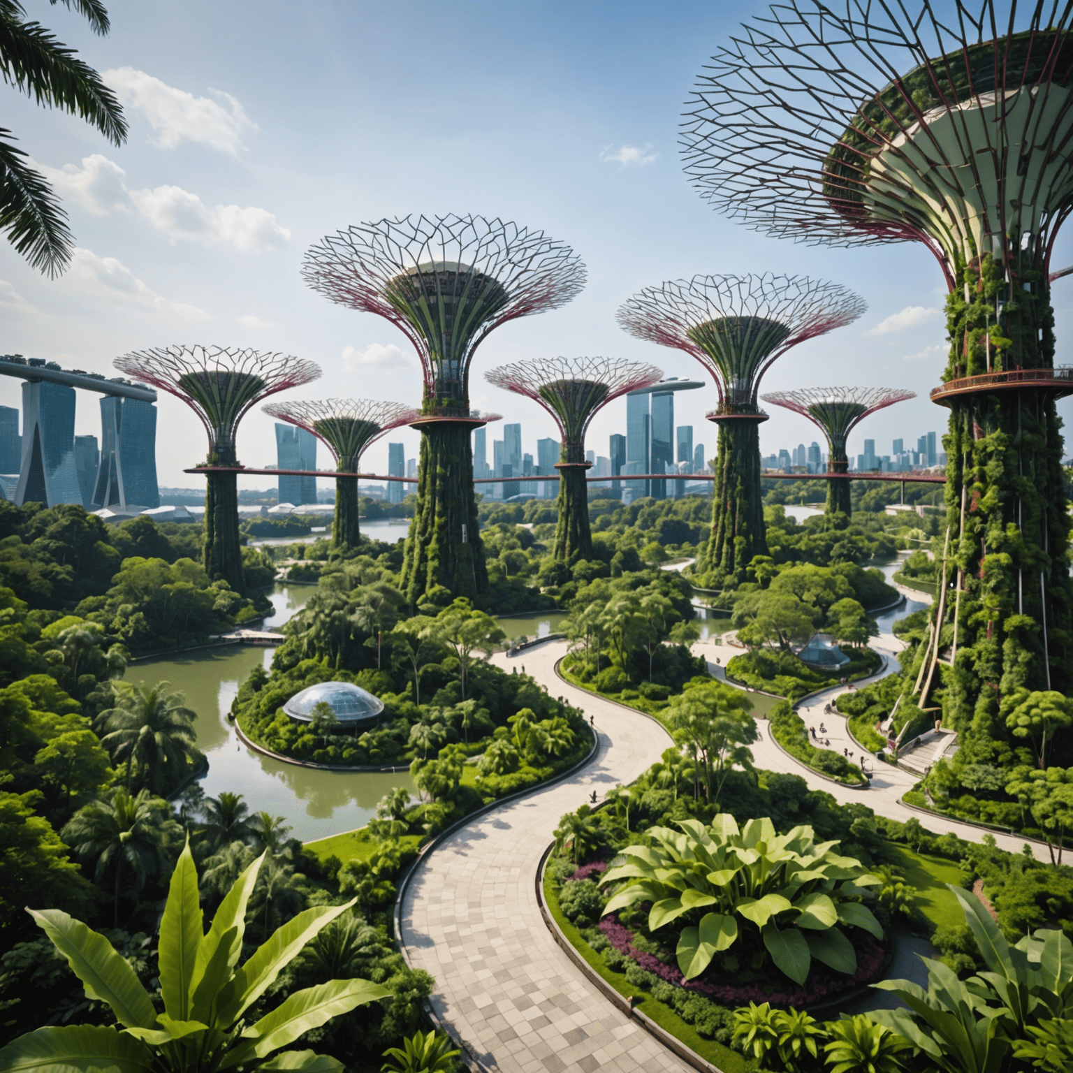 Singapore's Gardens by the Bay, showcasing the city's investment in green spaces and environmental sustainability